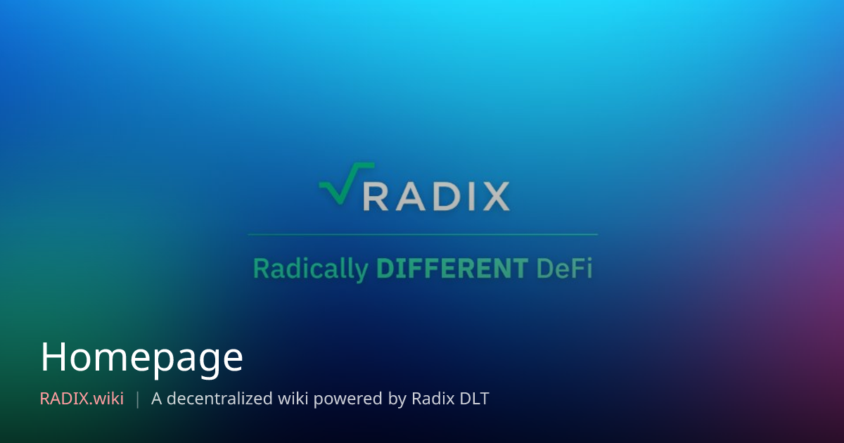 Homepage | RADIX Wiki