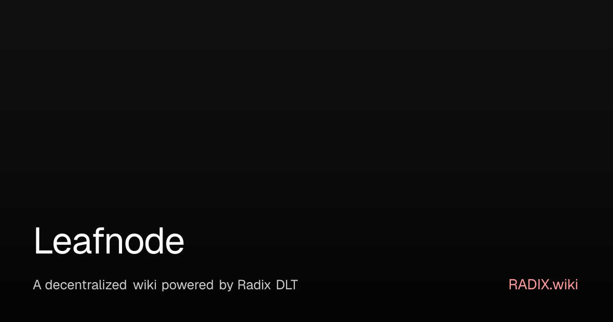 Leafnode | RADIX Wiki