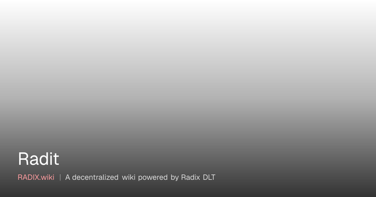 Radit | RADIX Wiki