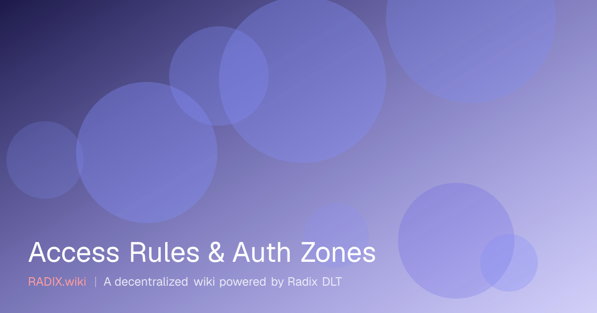 Access Rules & Auth Zones | RADIX Wiki
