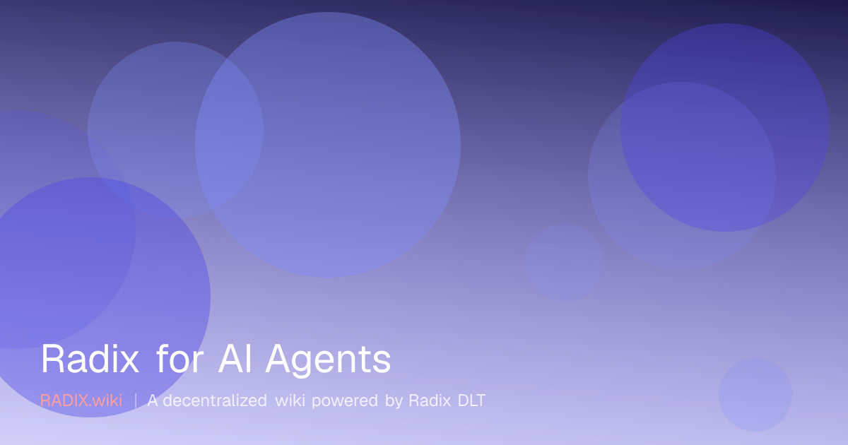 Radix for AI Agents | RADIX Wiki