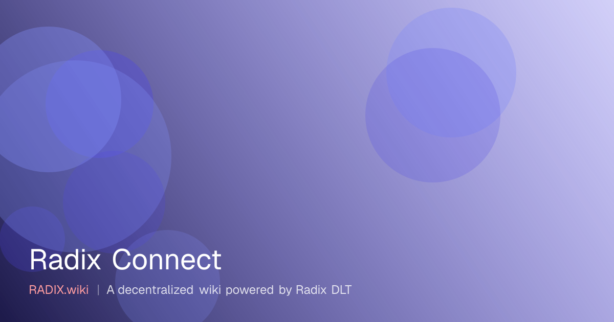 Radix Connect | RADIX Wiki