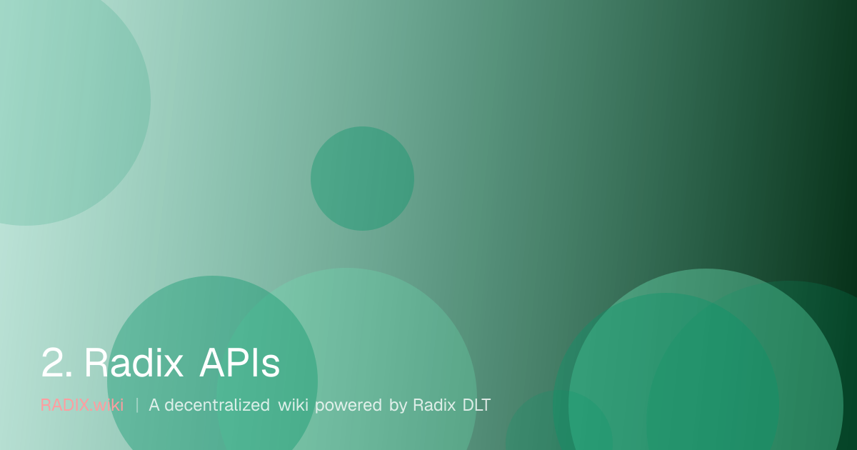 2. Radix APIs | RADIX Wiki